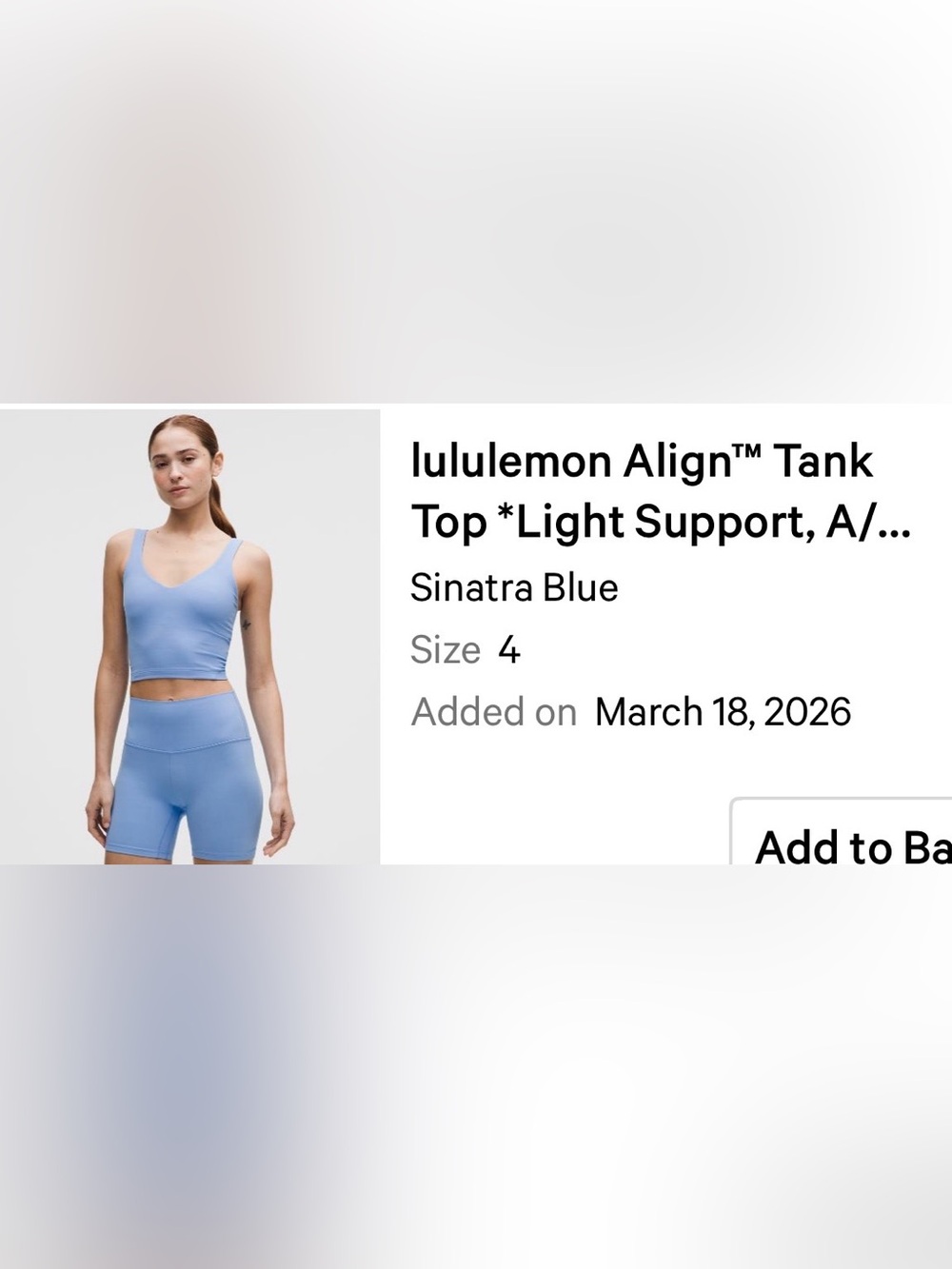 NWT Lululemon Align Tank Top Sinatra Blue Size Small 4 $68 - Picture 3 of 4
